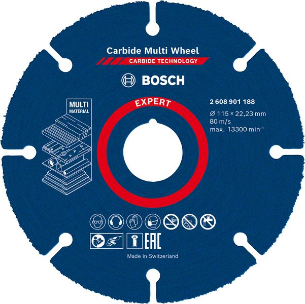 2608901188_bo_pro_u_f_1_2335416 Disc de taiere EXPERT Carbide Multi Wheel, 115 mm, 22,23 mm - imagine 1